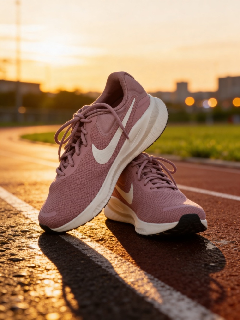 Nike Women's Pink Mesh Running Shoes with White Swoosh - Picture 2 of 7